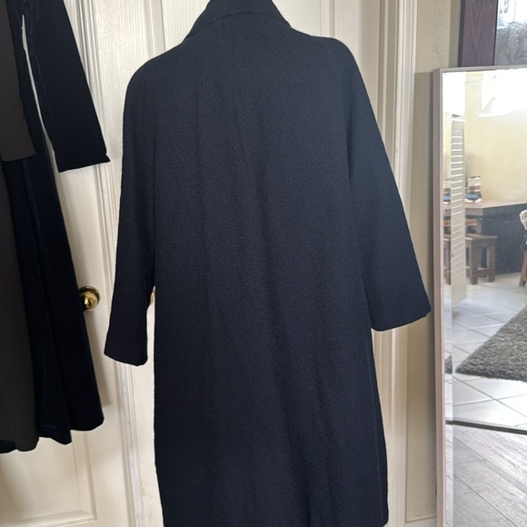 VINTAGE Kapmoor NY ILGWU union tag blue wool Swing coat ornate Asian buttons - Picture 14 of 16